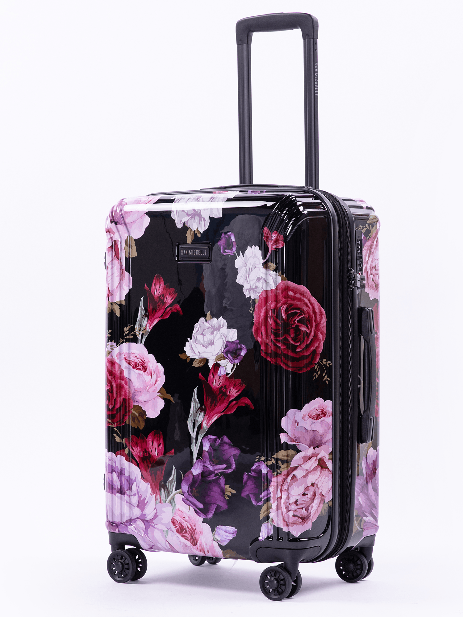 Large floral suitcase sales