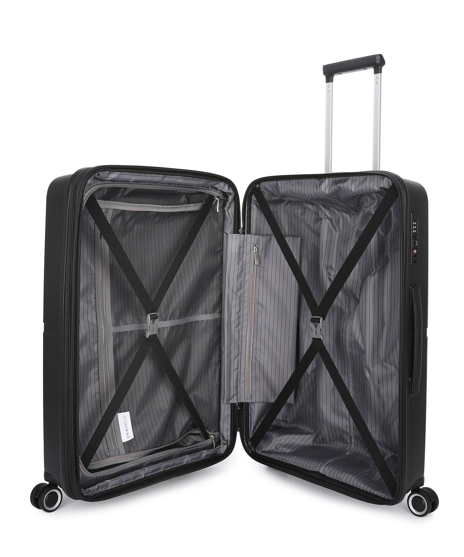 San Michelle Light Adventurer 66cm Suitcase - Black - San Michelle Bags suitcase nz