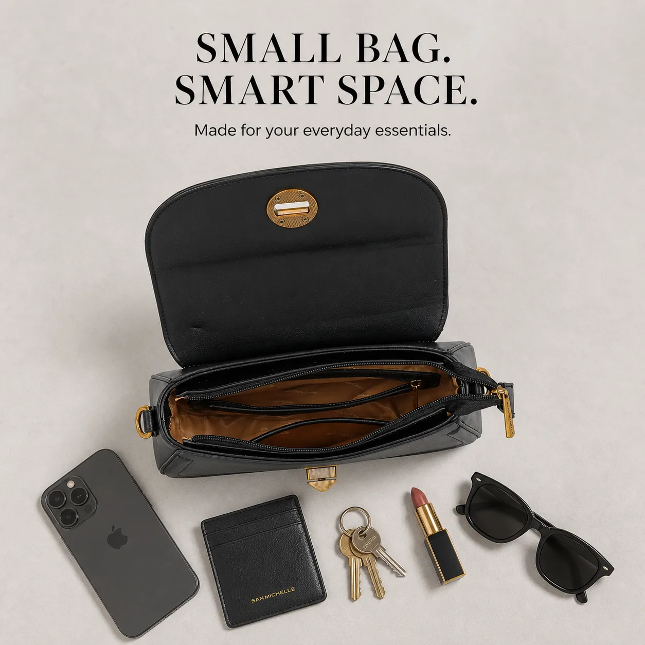 Marion Baguette Bag - Black view 5