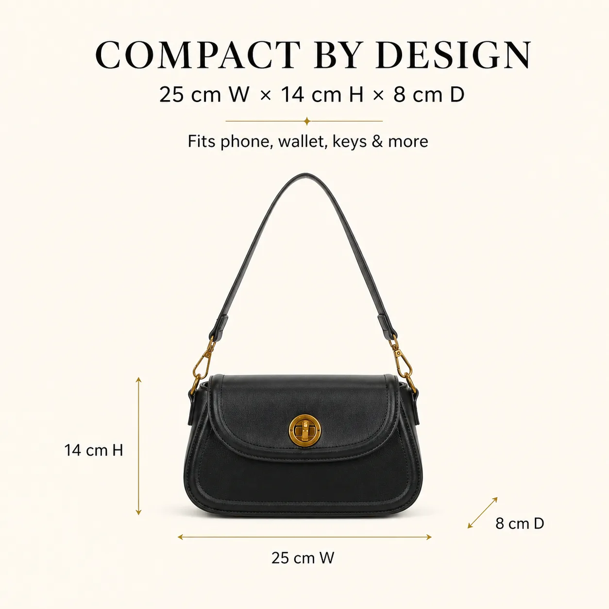 Marion Baguette Bag - Black view 6