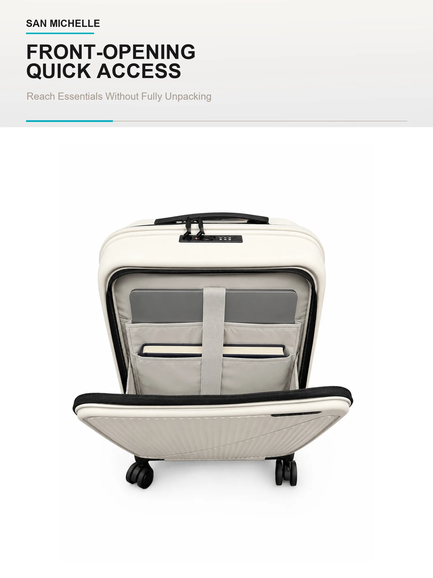 NZTourist Primo Carry On 54cm Suitcase - Beige view 3
