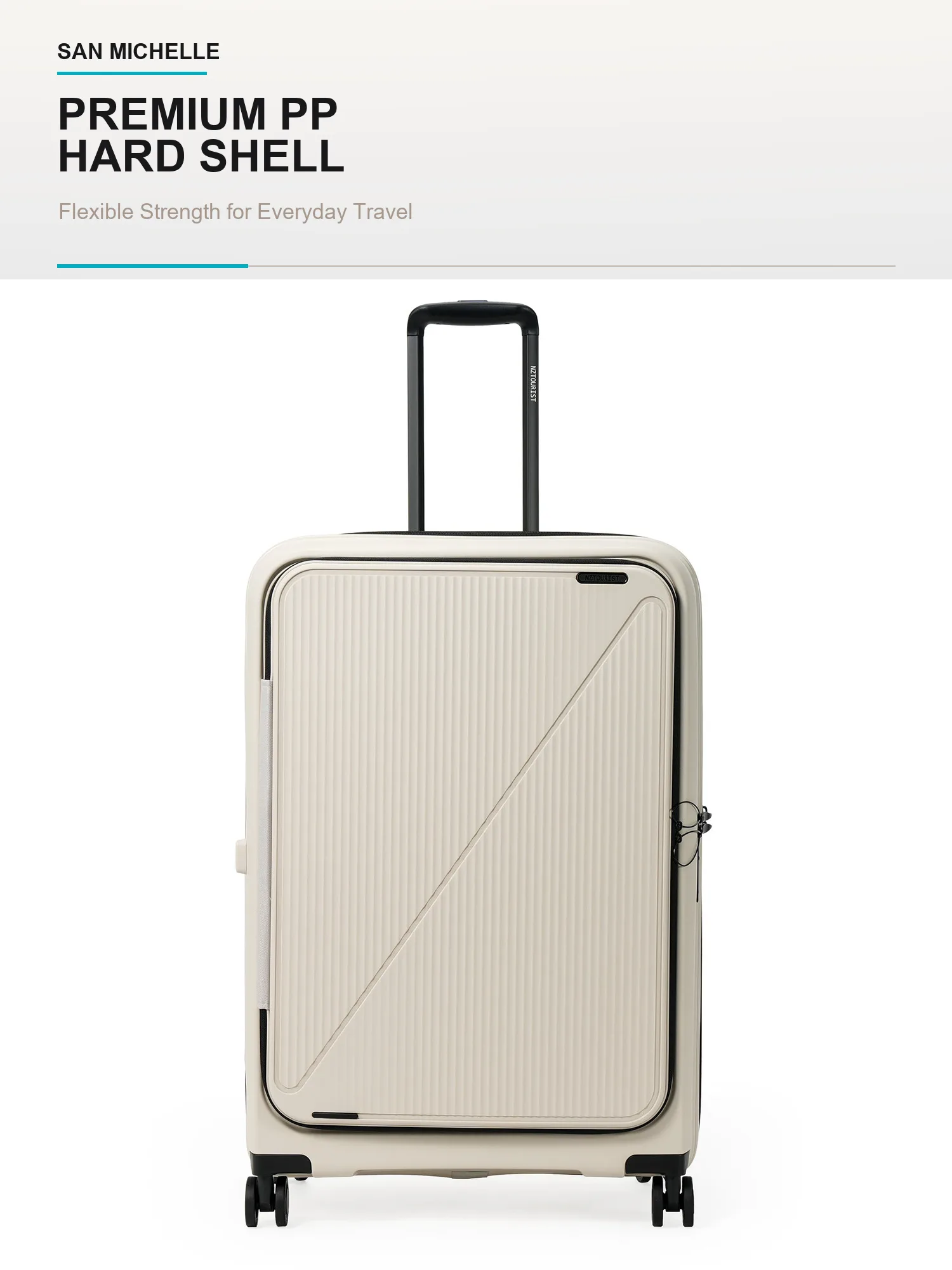 NZTourist Primo Carry On 54cm Suitcase - Beige view 5