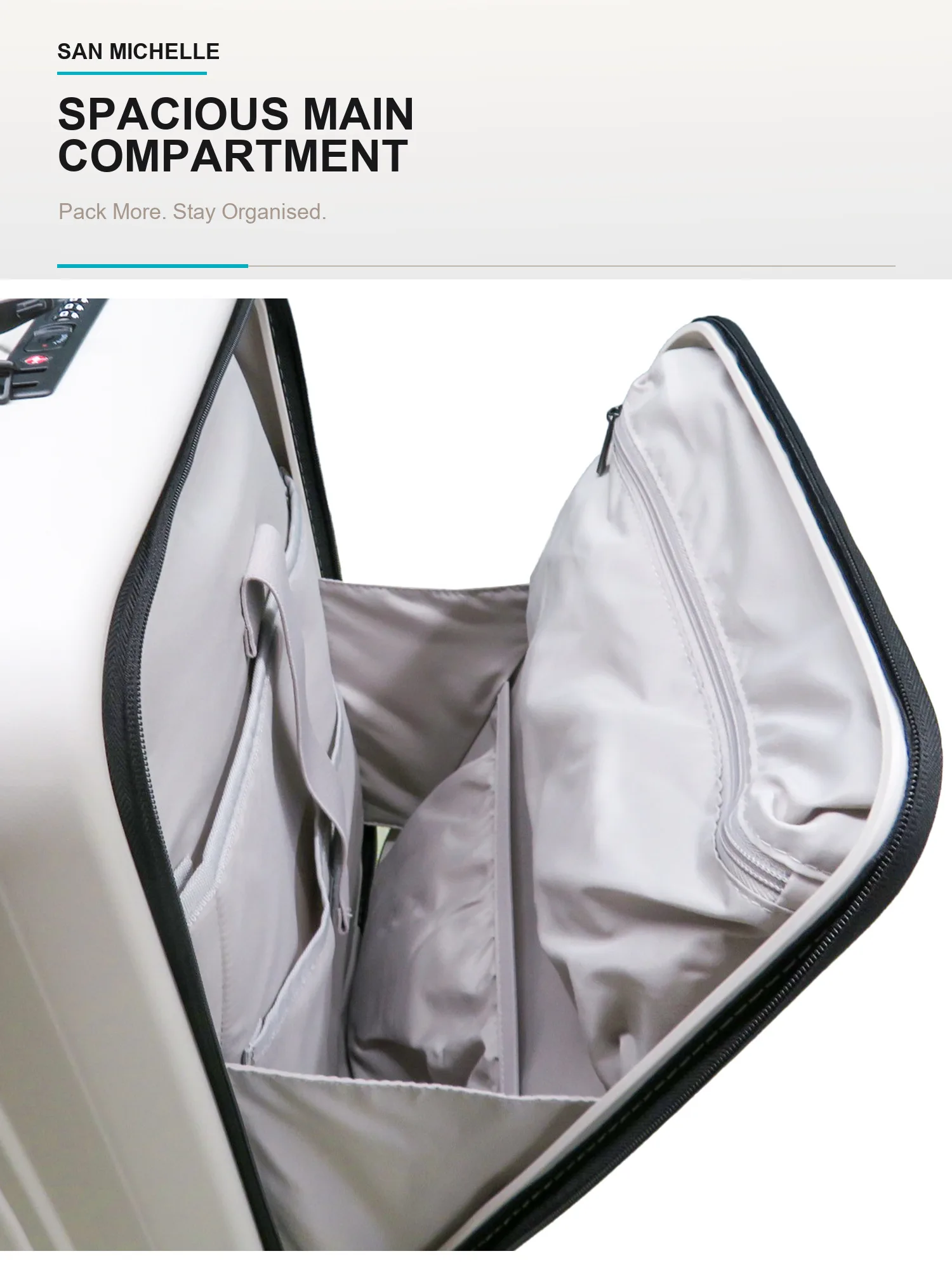 NZTourist Primo Carry On 54cm Suitcase - Beige view 8
