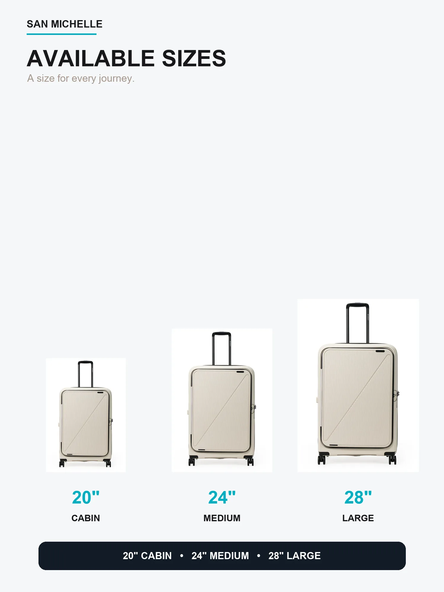 NZTourist Primo Carry On 54cm Suitcase - Beige view 10