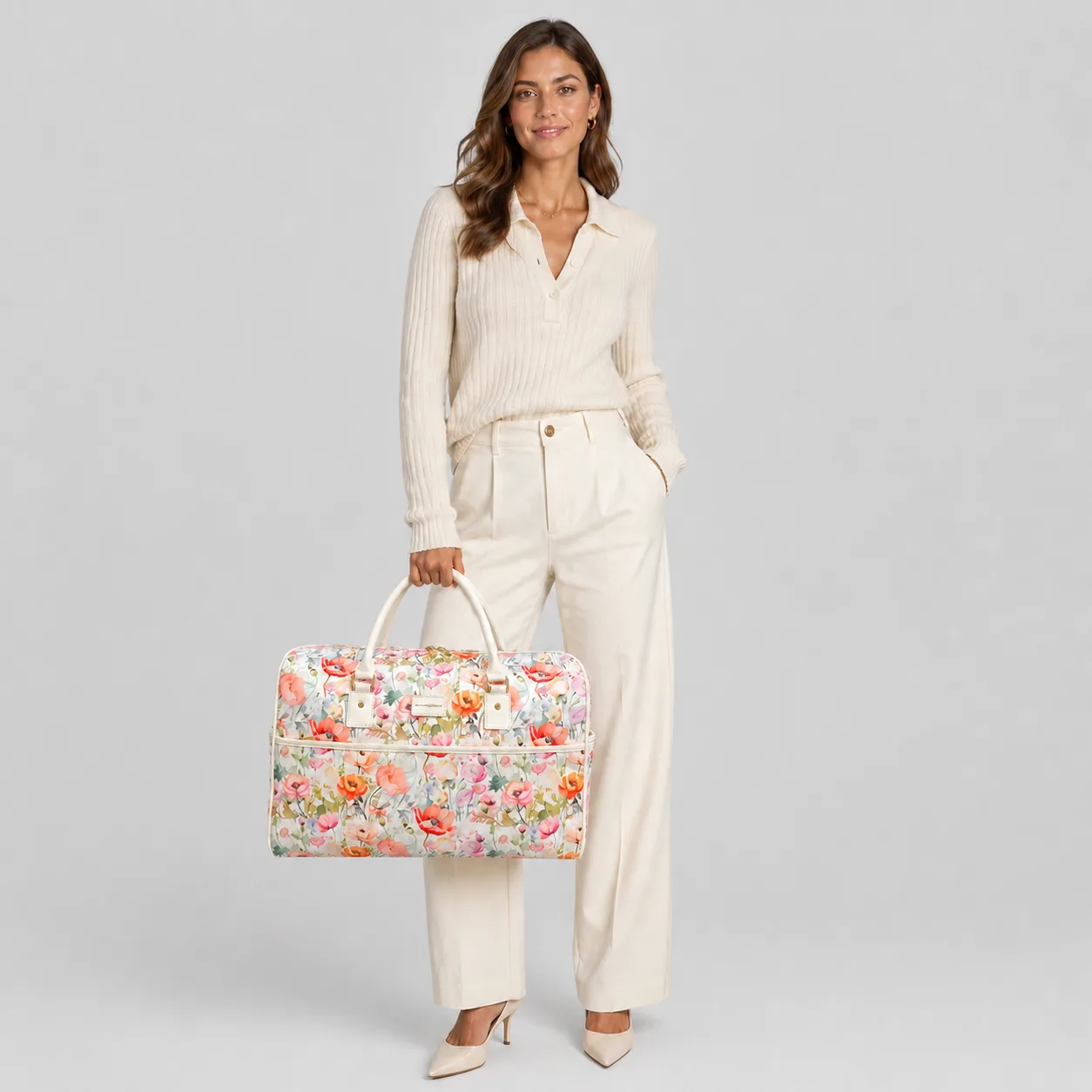 Flora Duffel Bag - Beige