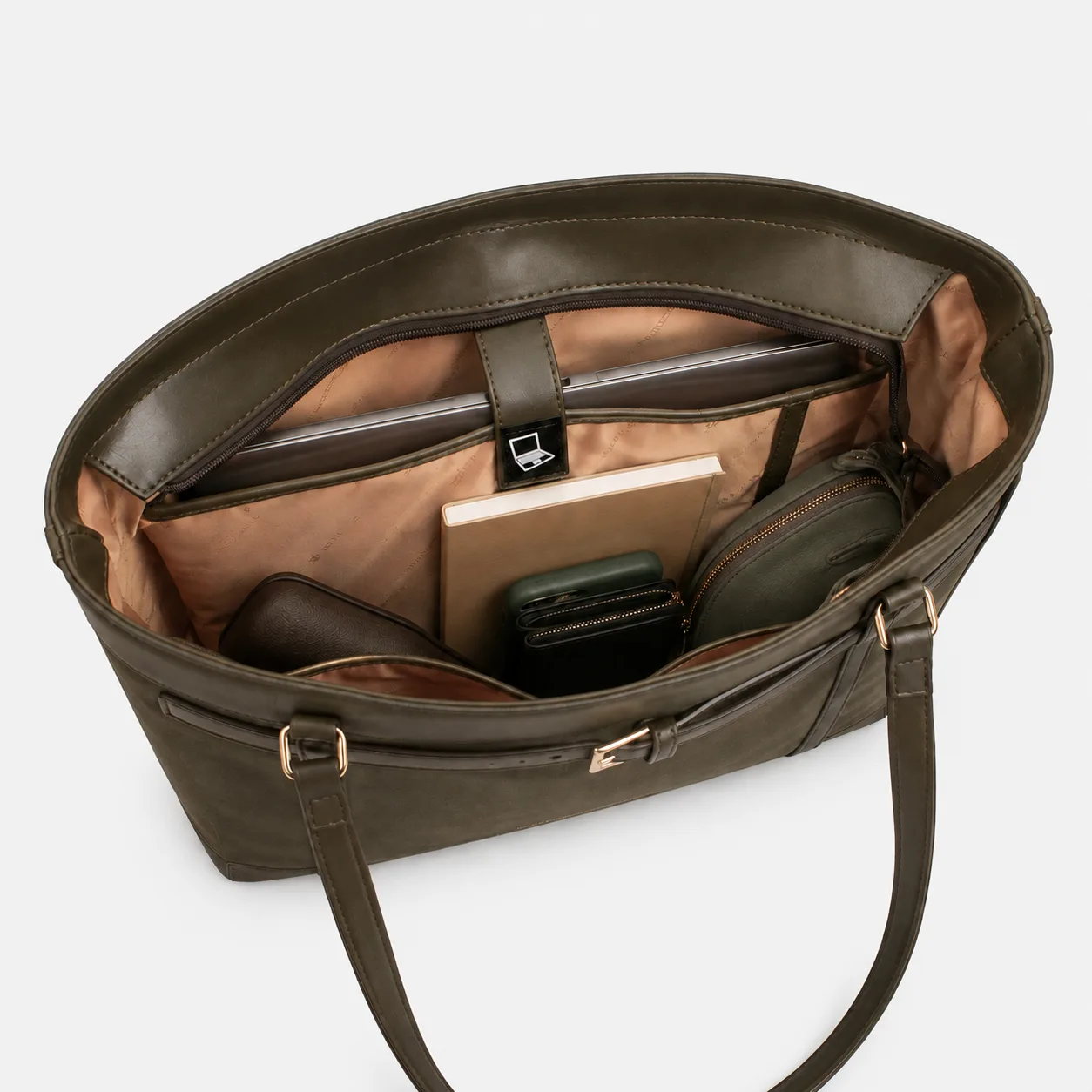 Alessia Tote Bag - Olive Green view 5