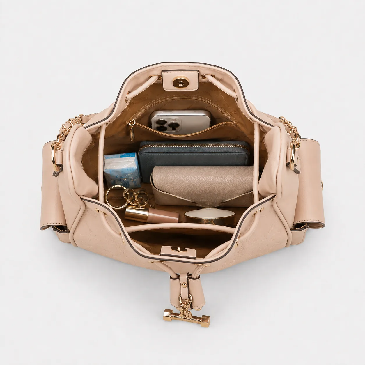 Aubrey Bucket Bag - Pale Apricot view 5