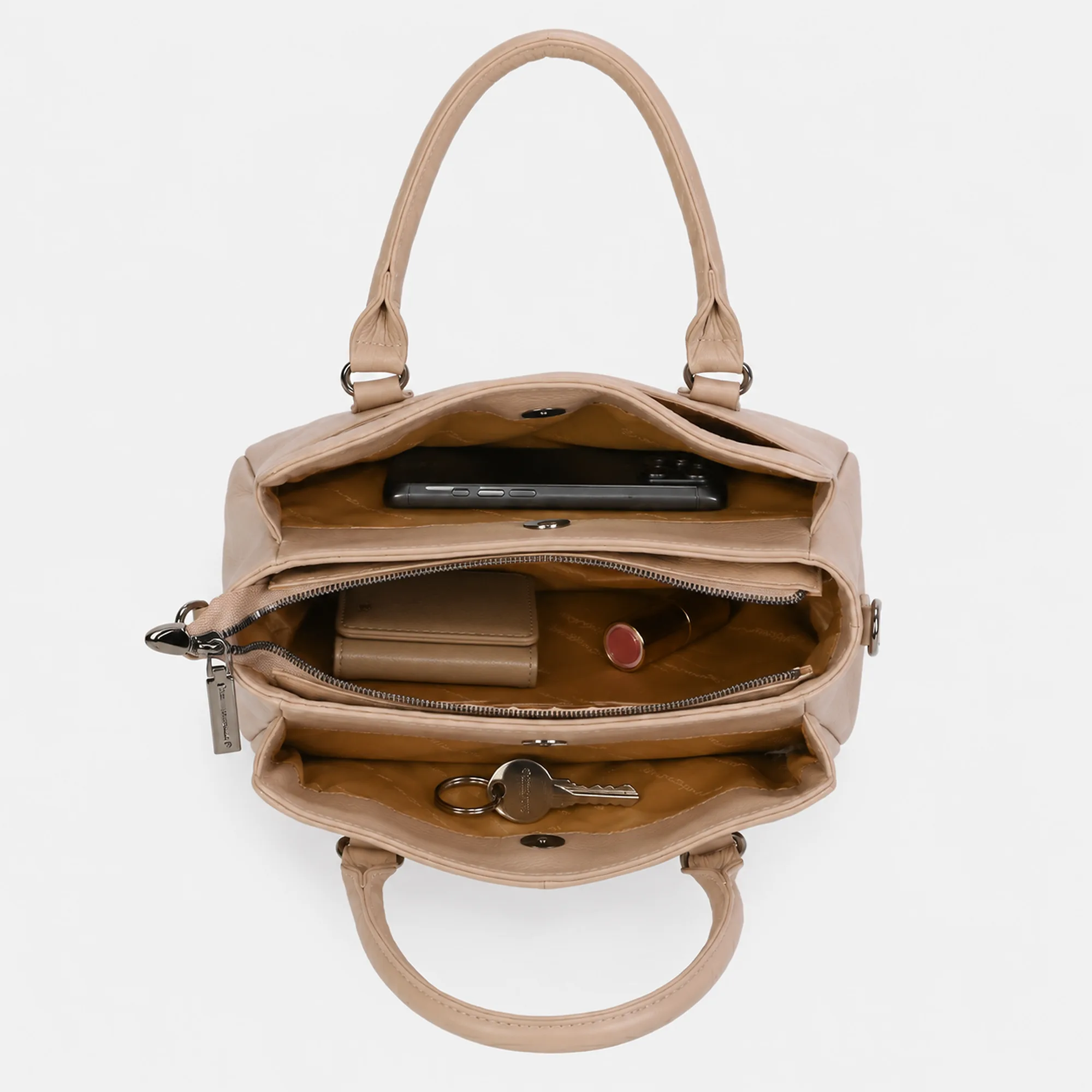 Bella Leather Day Bag - Taupe view 5
