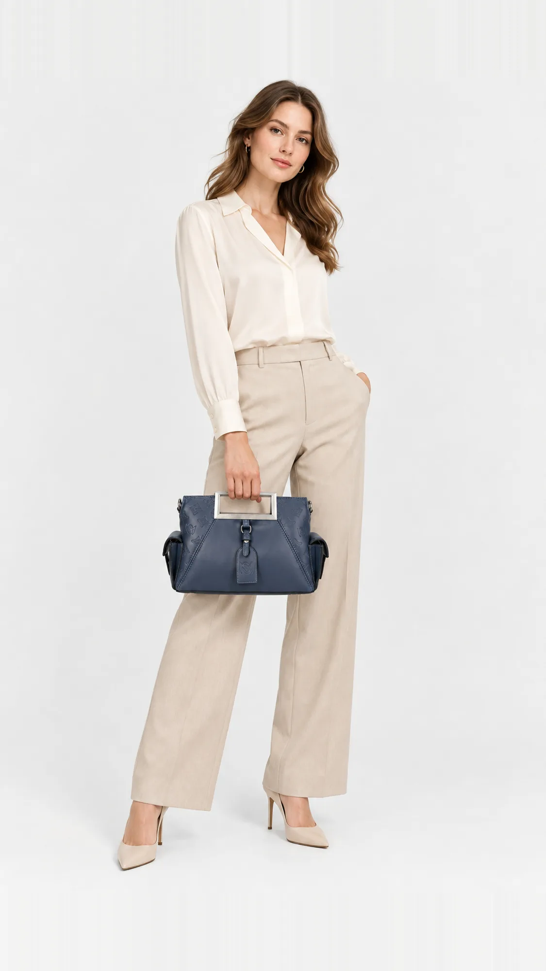 Calista Top Handle Bag - Navy view 2