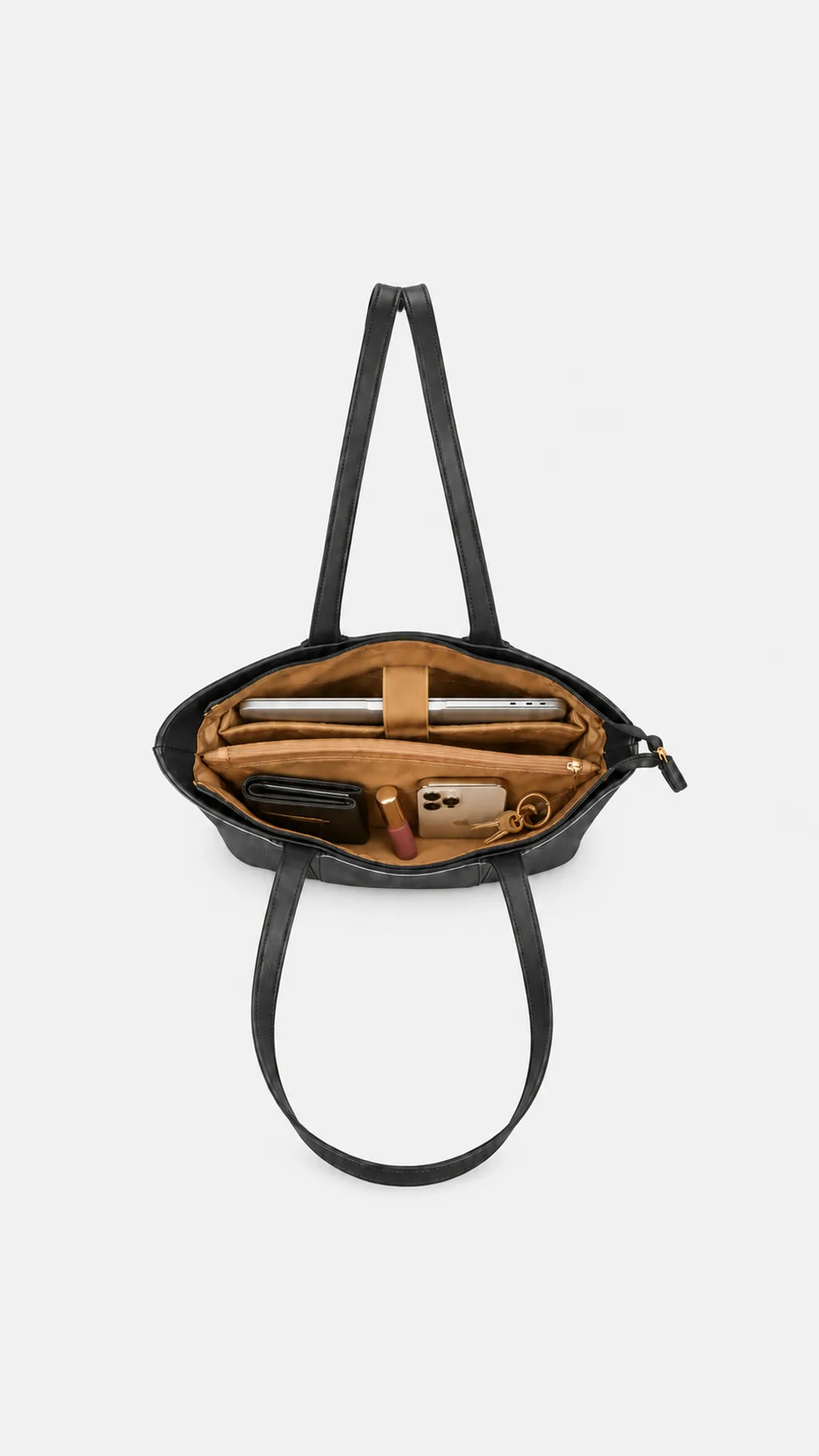 Capri Trapeze Tote Bag - Black view 5