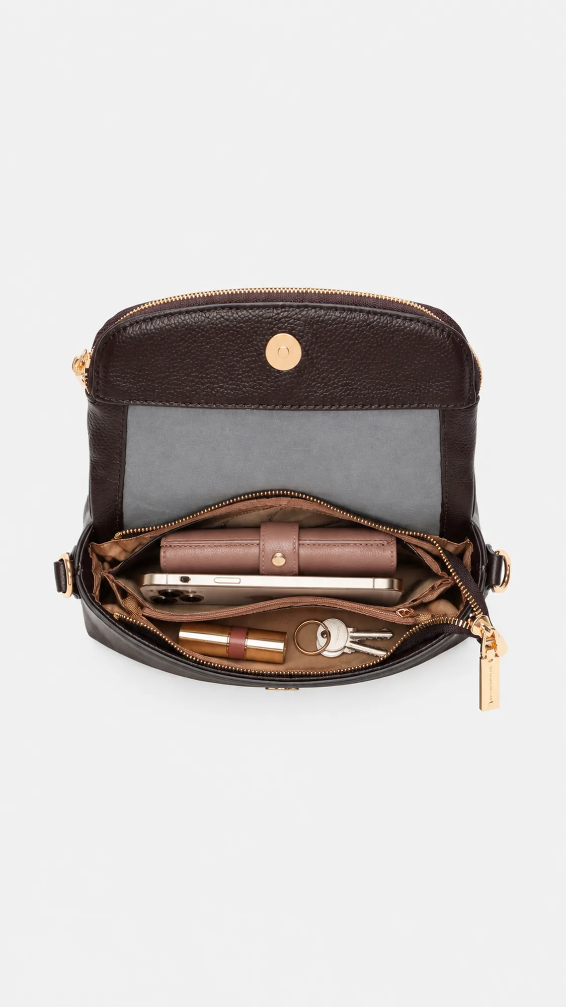 Carla Leather Crossbody Bag - Coffee view 4
