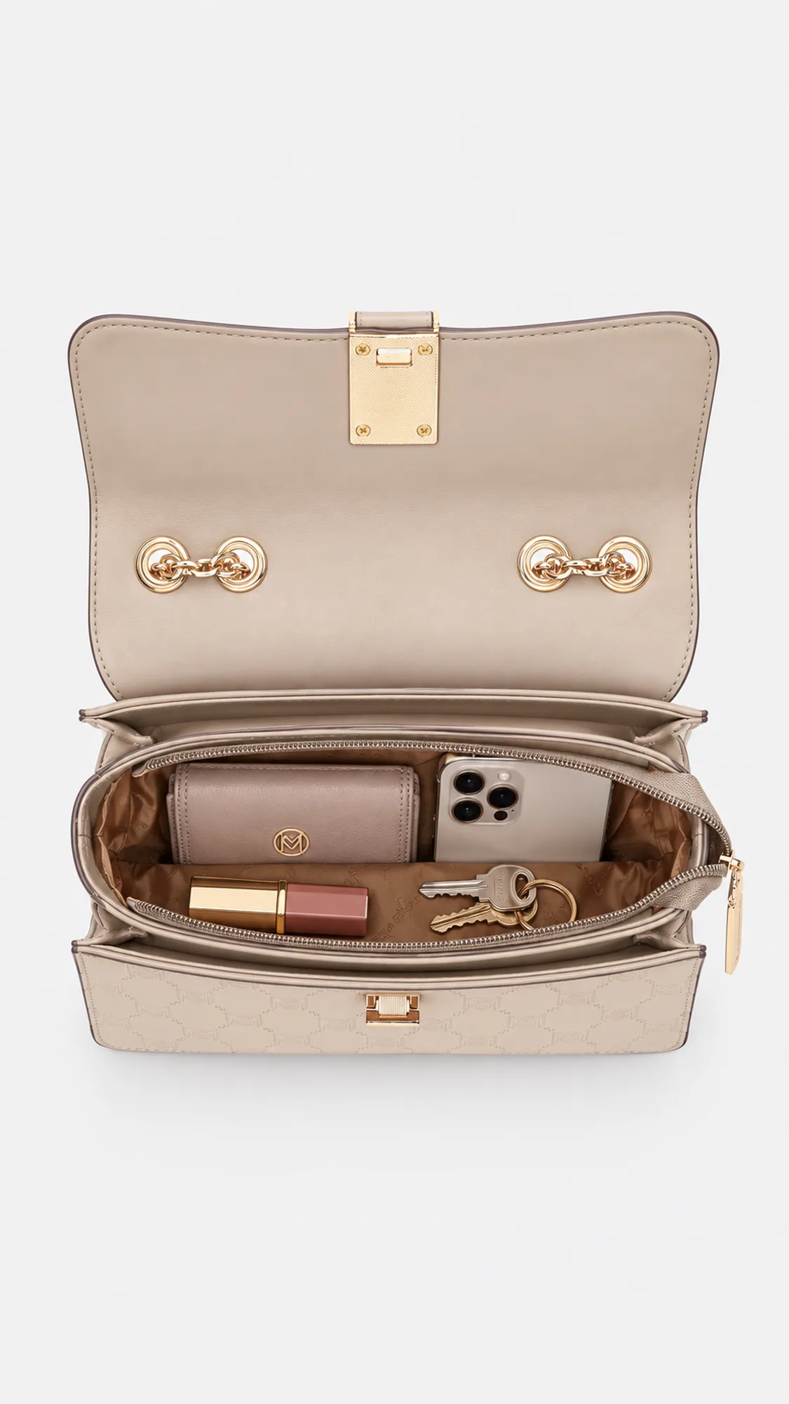 Charmaine Chained Crossbody Bag - Taupe view 5