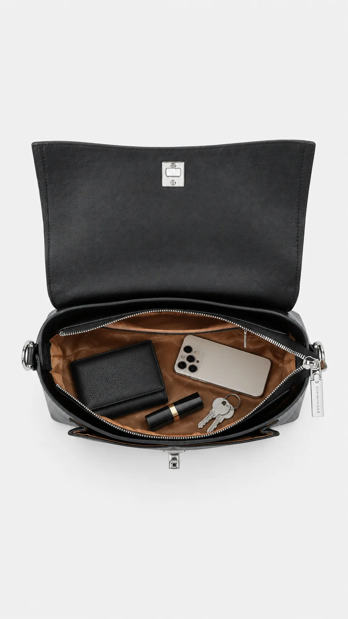 Clara Leather Crossbody Bag - Black view 5