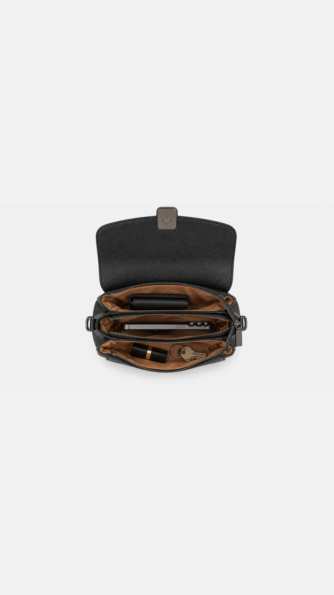 Coco Leather Crossbody Bag - Black view 4