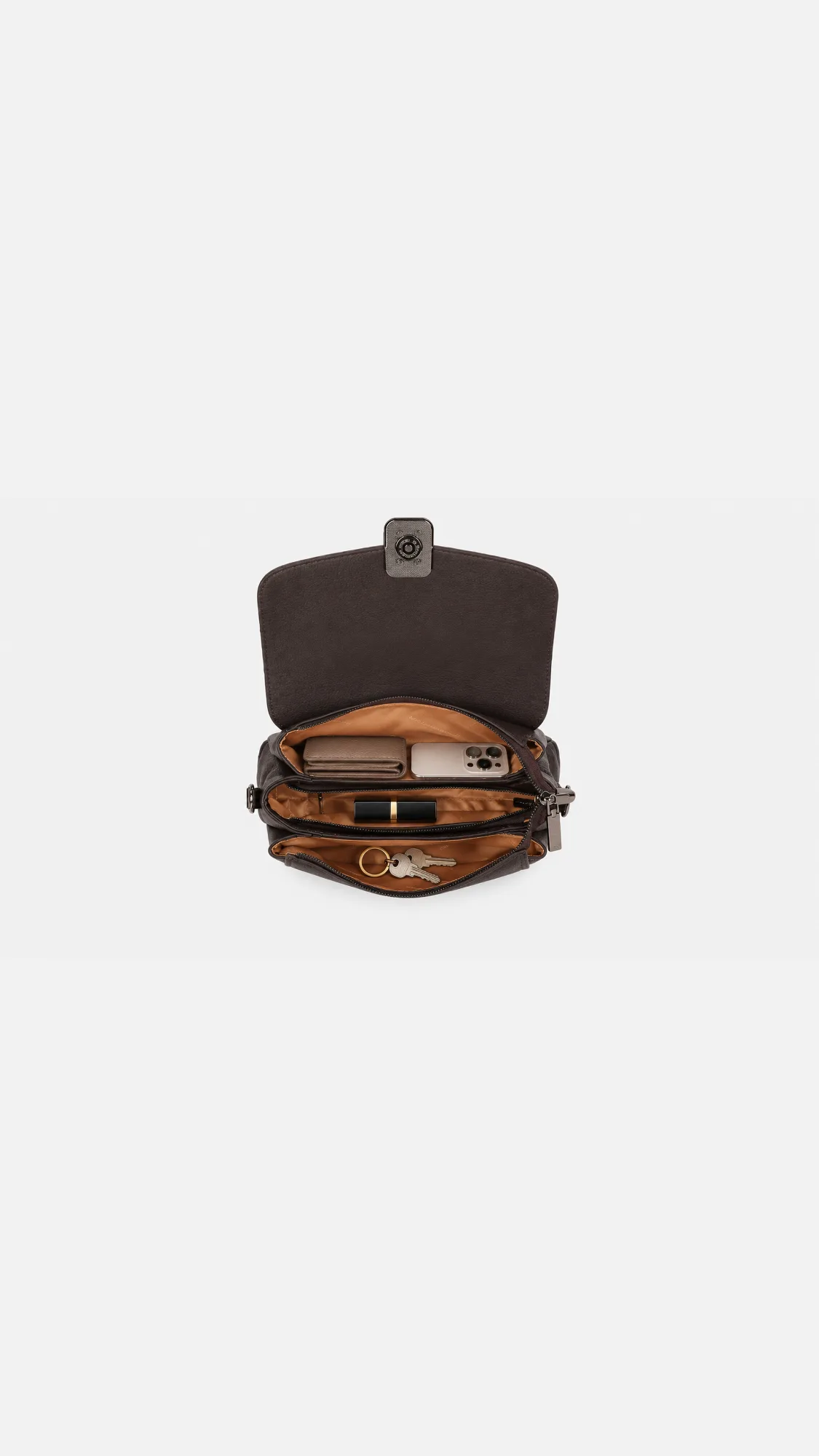 Coco Leather Crossbody Bag - Coffee view 5