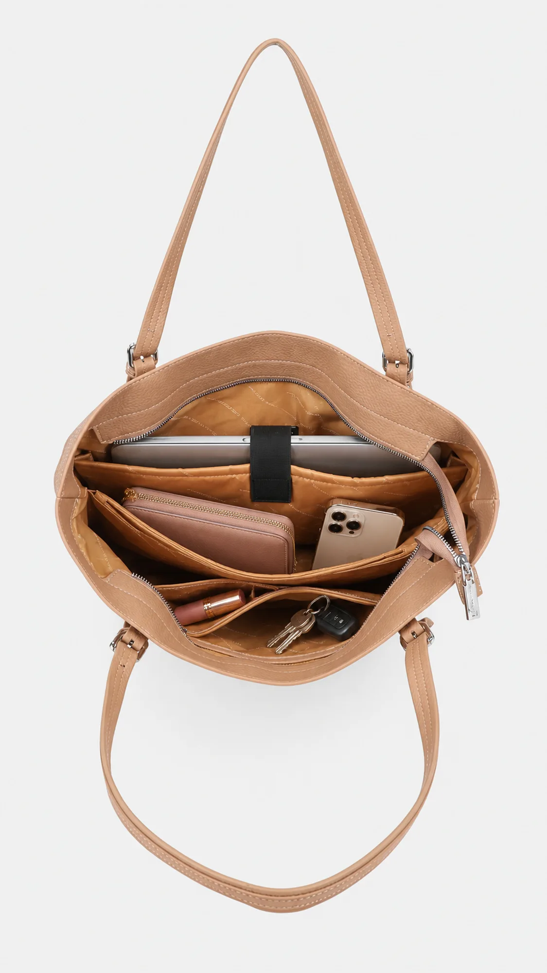 Elle Large Tote Bag - Camel view 5