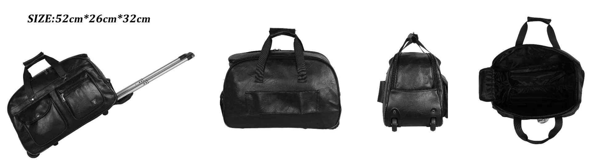 Kai Duffel Bag with Wheels - Black view 5