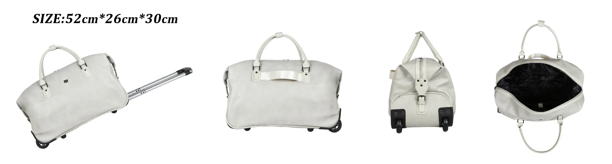 Jeff Duffel Bag with Wheels - Grey view 5