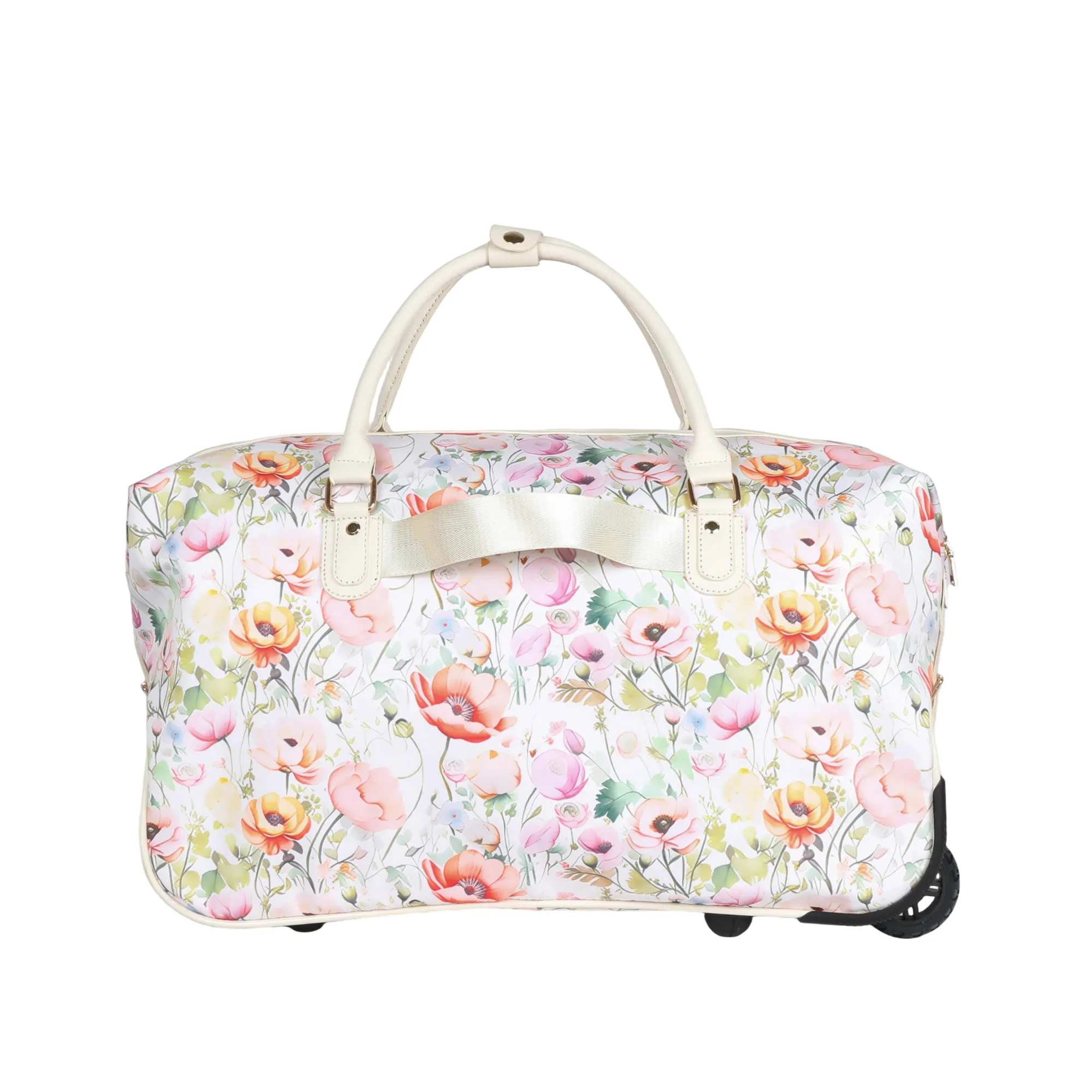Flora Duffel Bag with Wheels - White view 2
