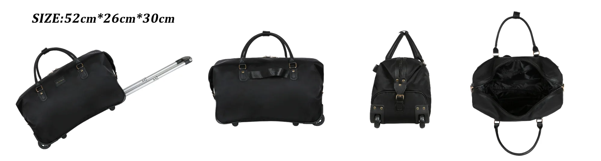 Bloom Duffel Bag with Wheels - Black view 5