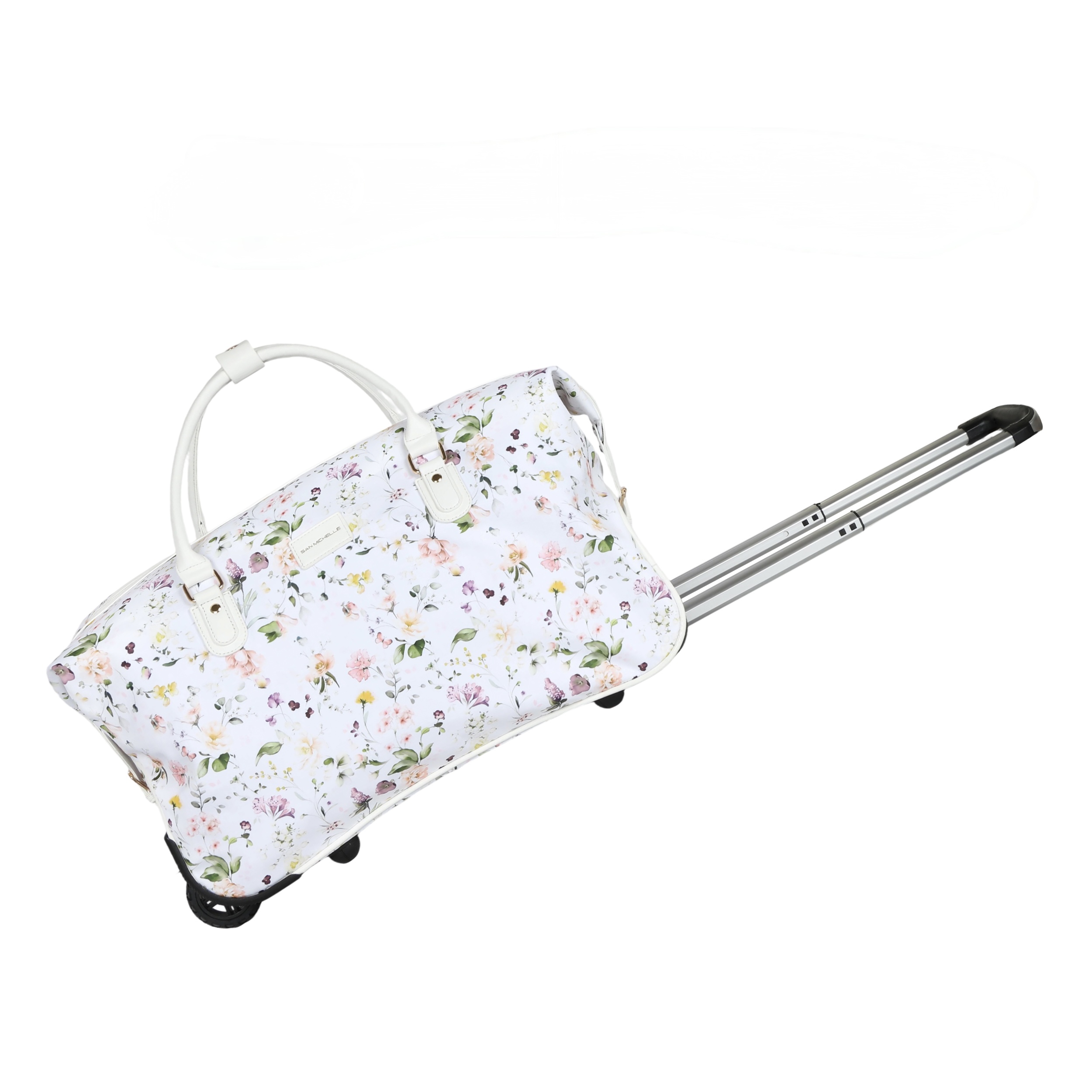 Bloom Duffel Bag with Wheels - White