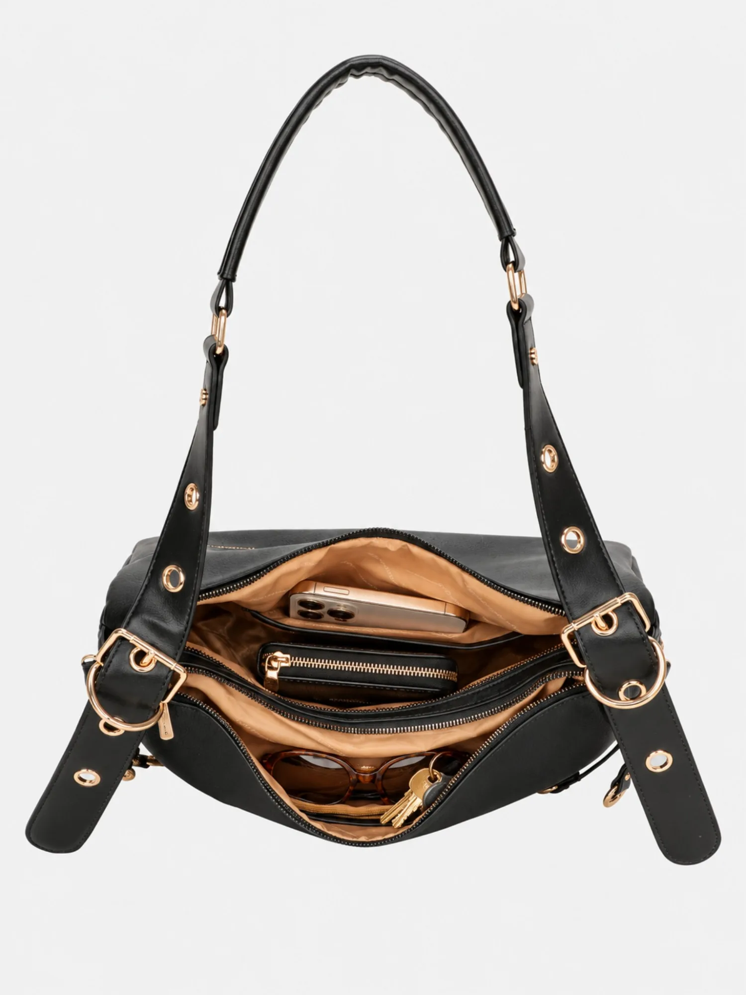 Vanessa Hobo Bag - Black view 5