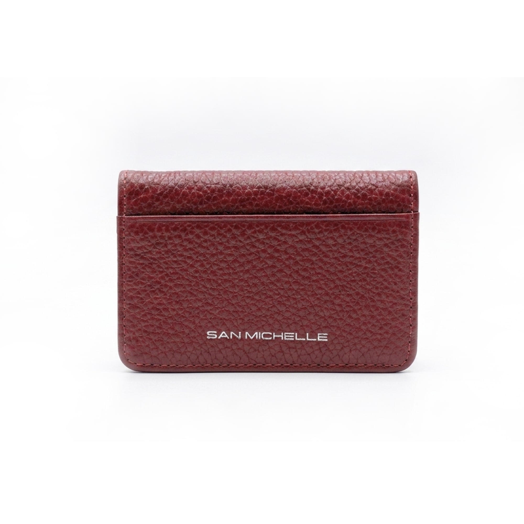 Alvie Leather Card Holder - Dark Red