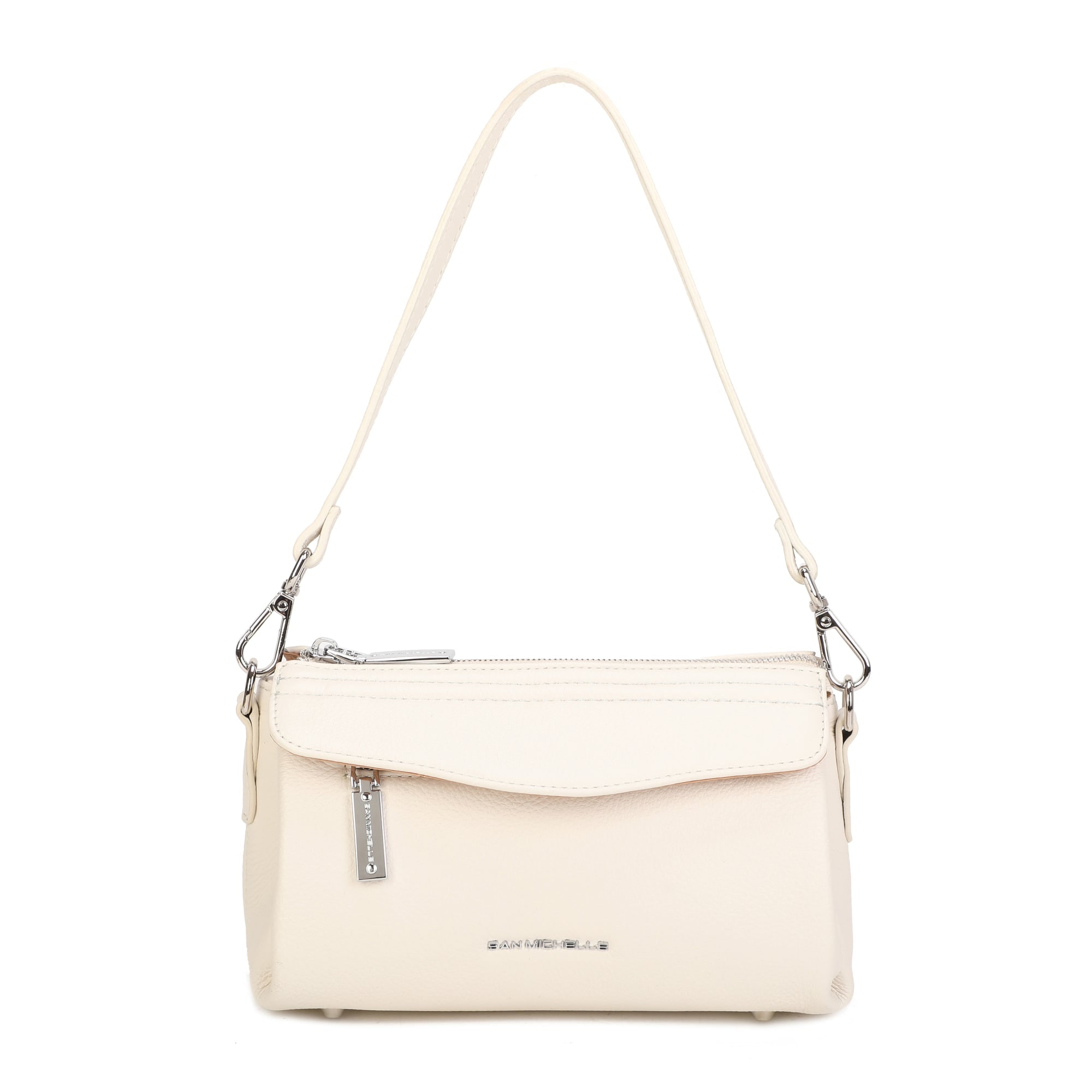 Anna Leather Crossbody Bag - Beige