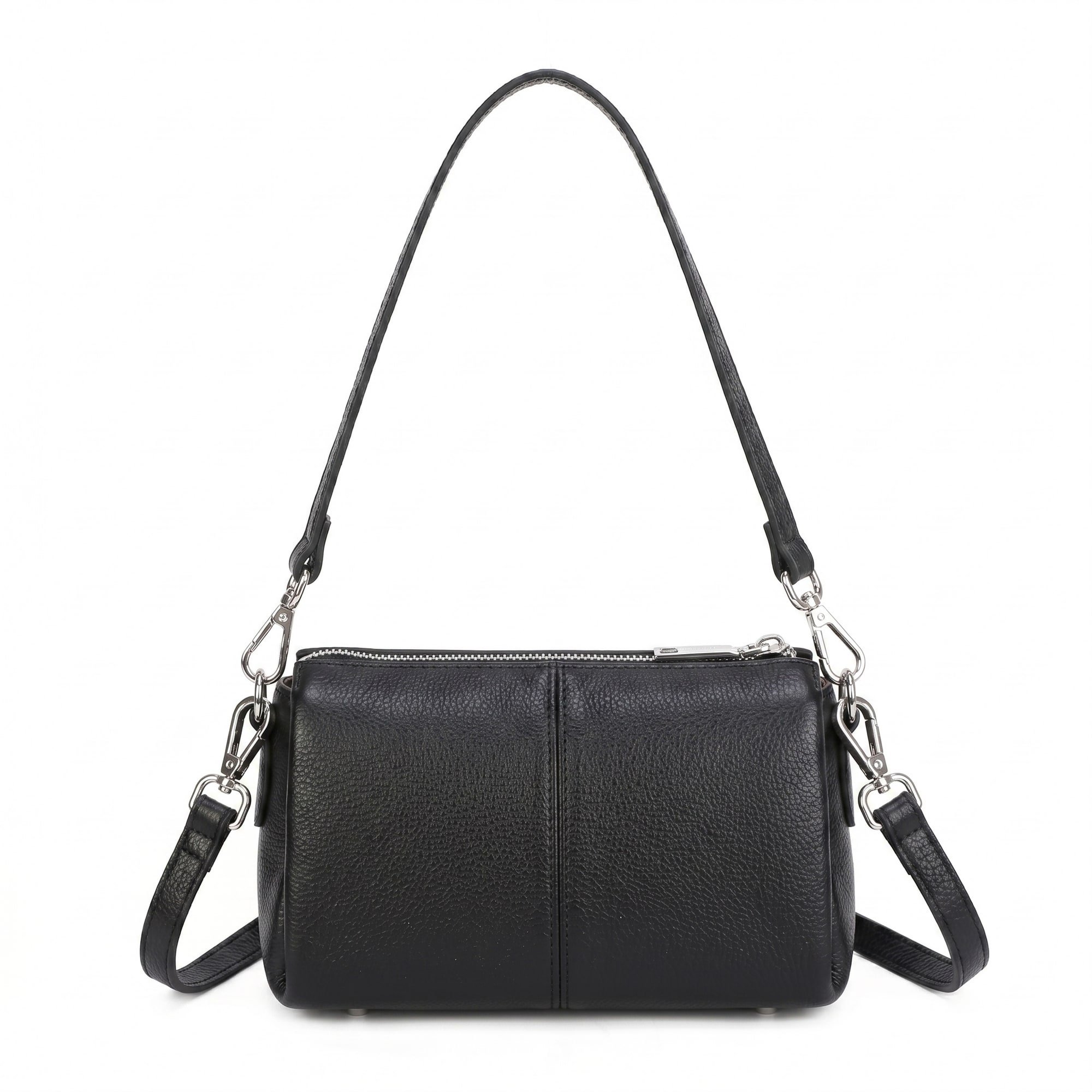 Anna Leather Crossbody Bag - Black view 3