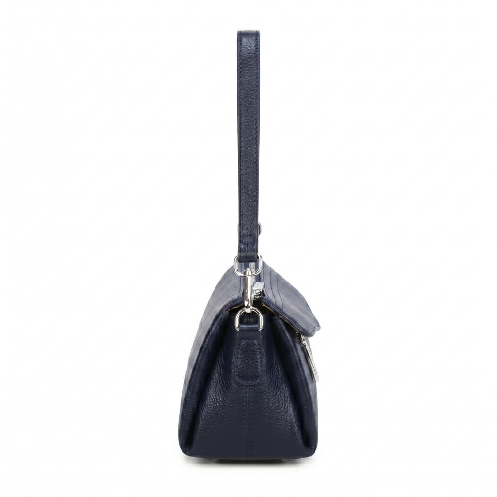Anna Leather Crossbody Bag - Navy view 4