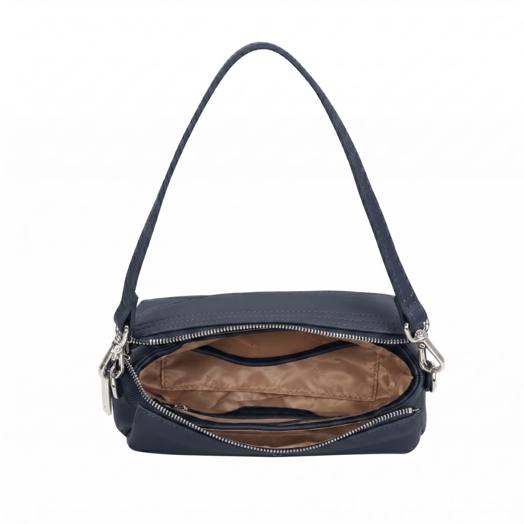 Anna Leather Crossbody Bag - Navy view 5