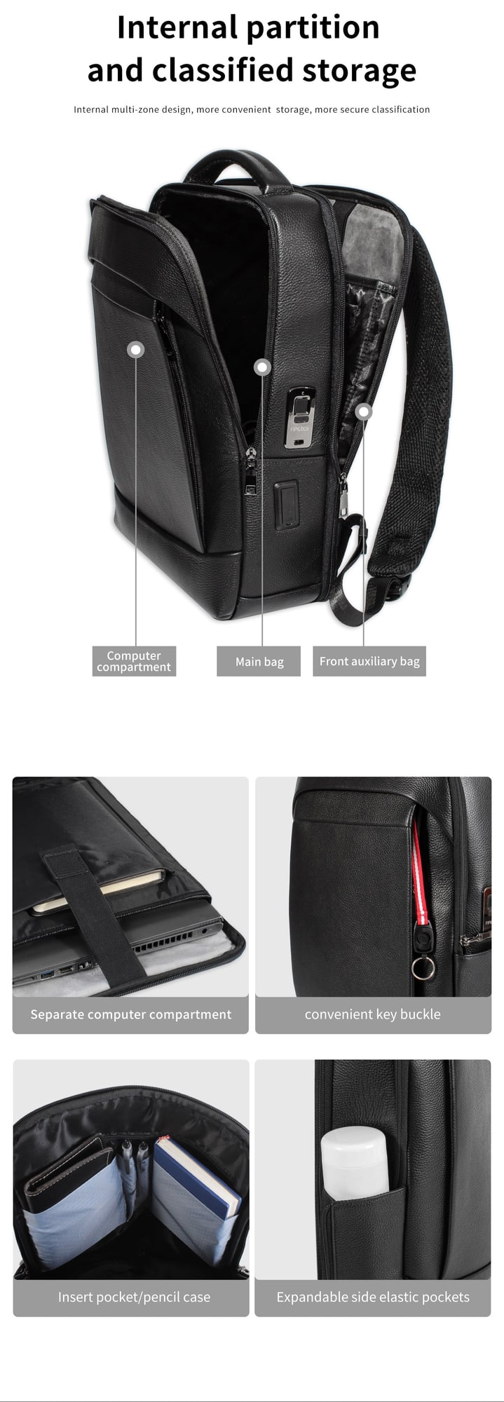 Anthony Leather Backpack view 7
