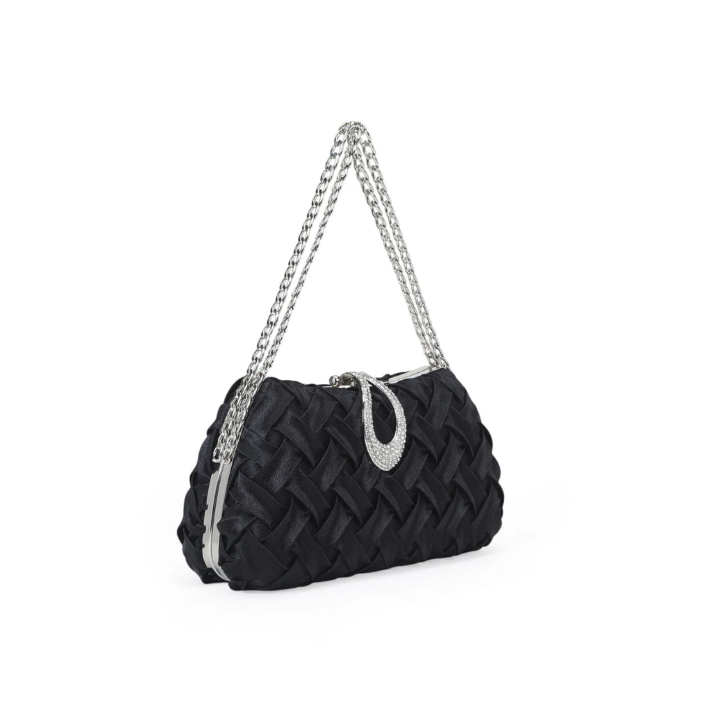 Ara Woven Clutch Bag - Black view 3
