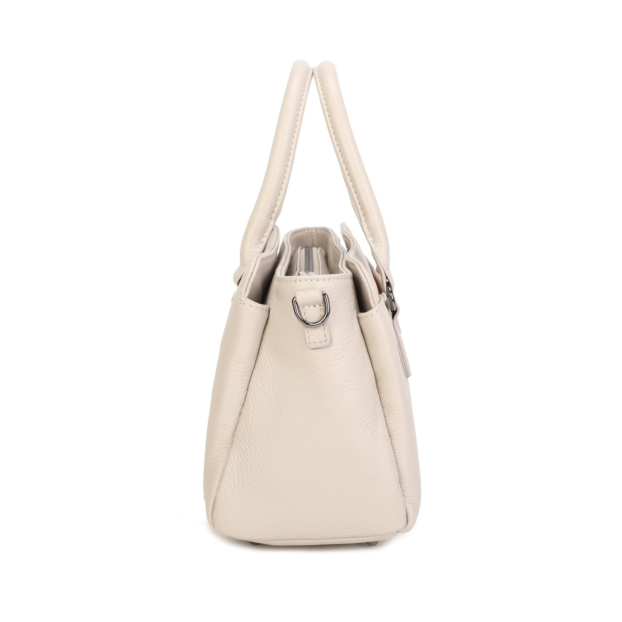 Bella Leather Day Bag - Beige view 3