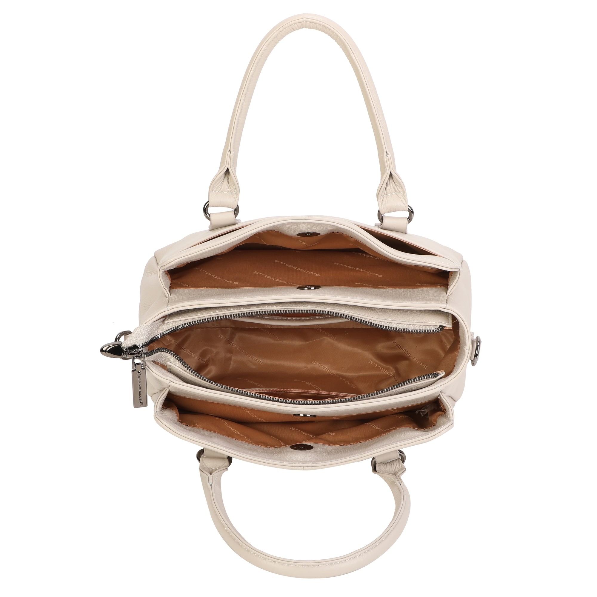 Bella Leather Day Bag - Beige view 4