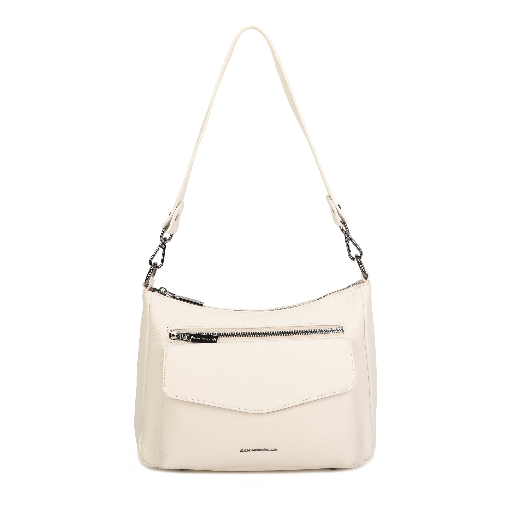 Beth Leather Shoulder Bag - Beige