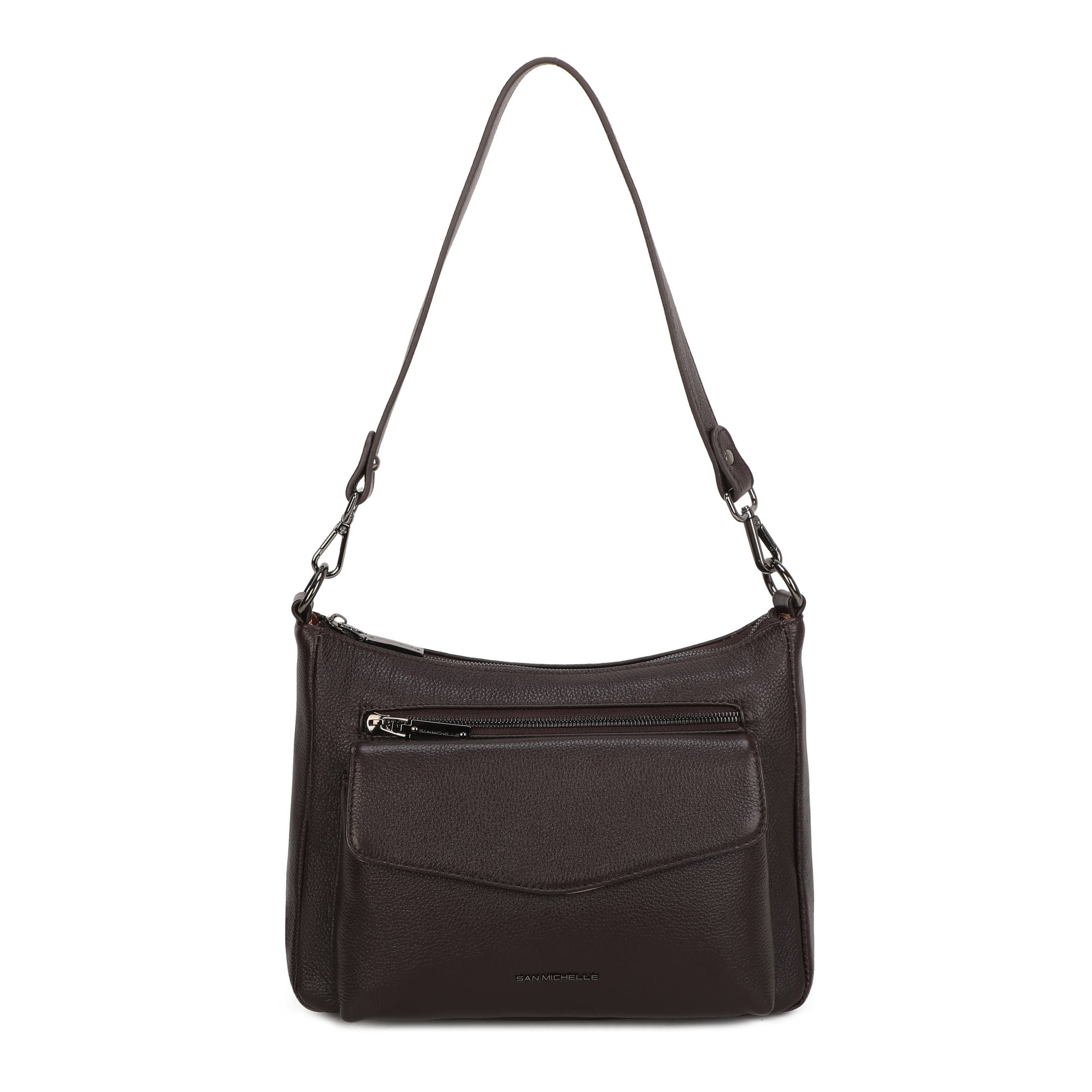Beth Leather Shoulder Bag - Coffee