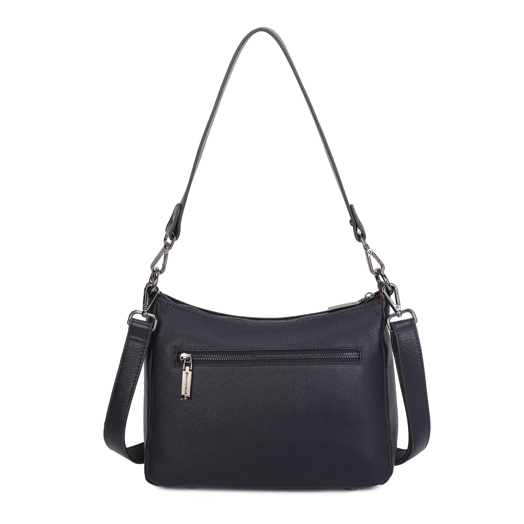 Beth Leather Shoulder Bag - Navy view 3