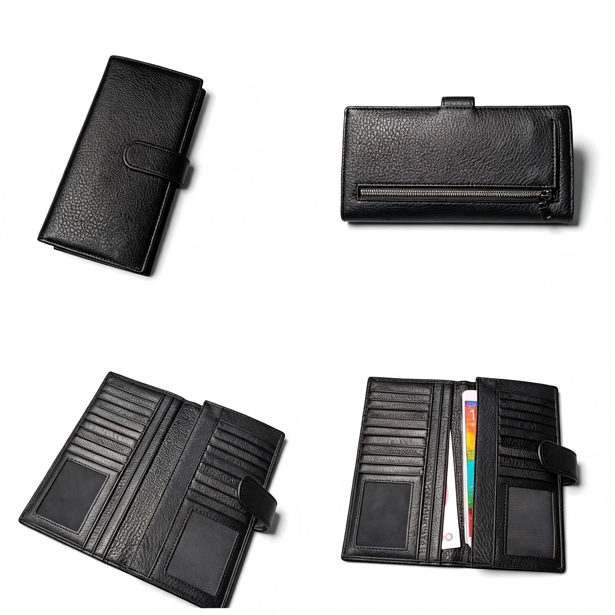 Holden Long Leather Wallet - Black view 4