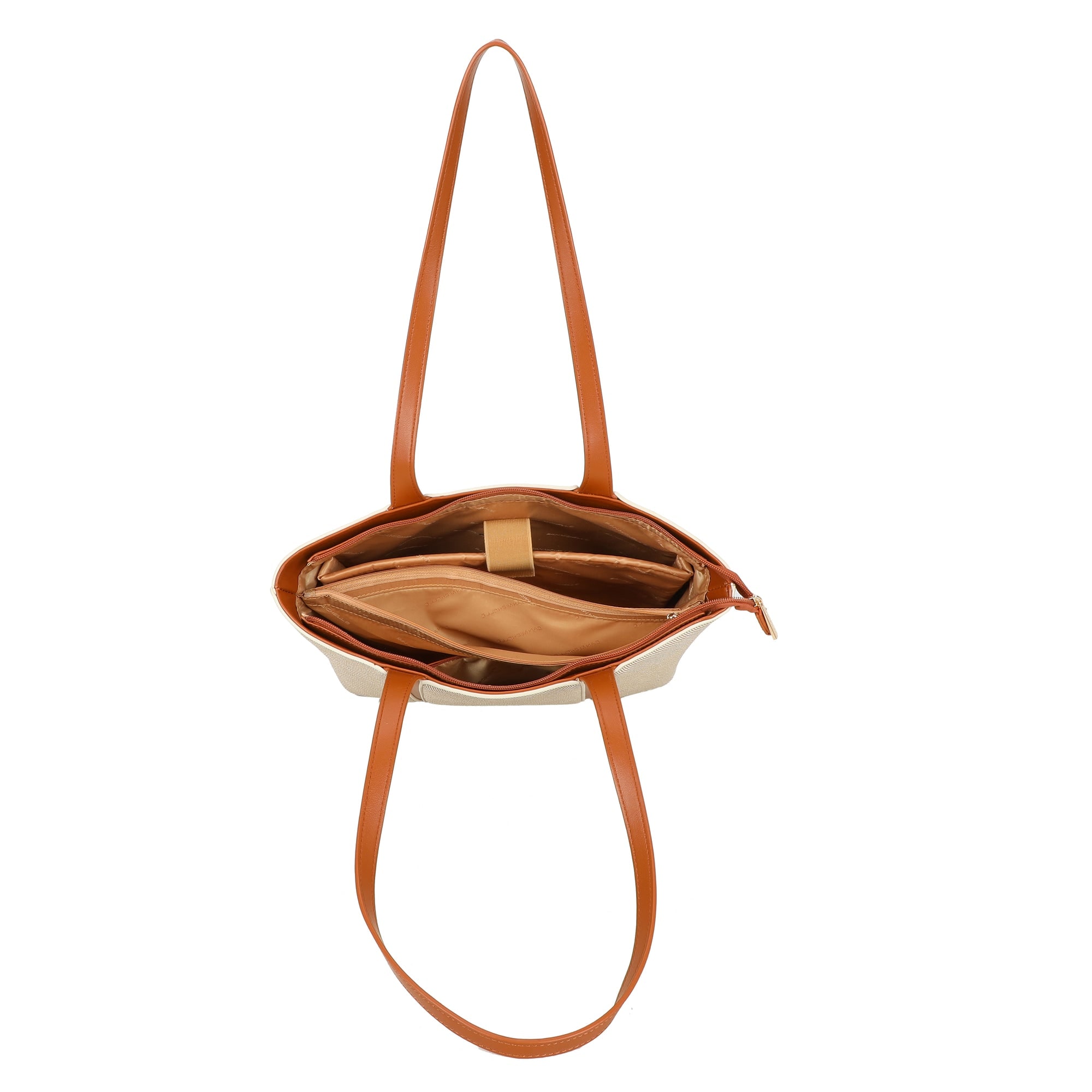 Capri Trapeze Tote Bag - Beige view 3