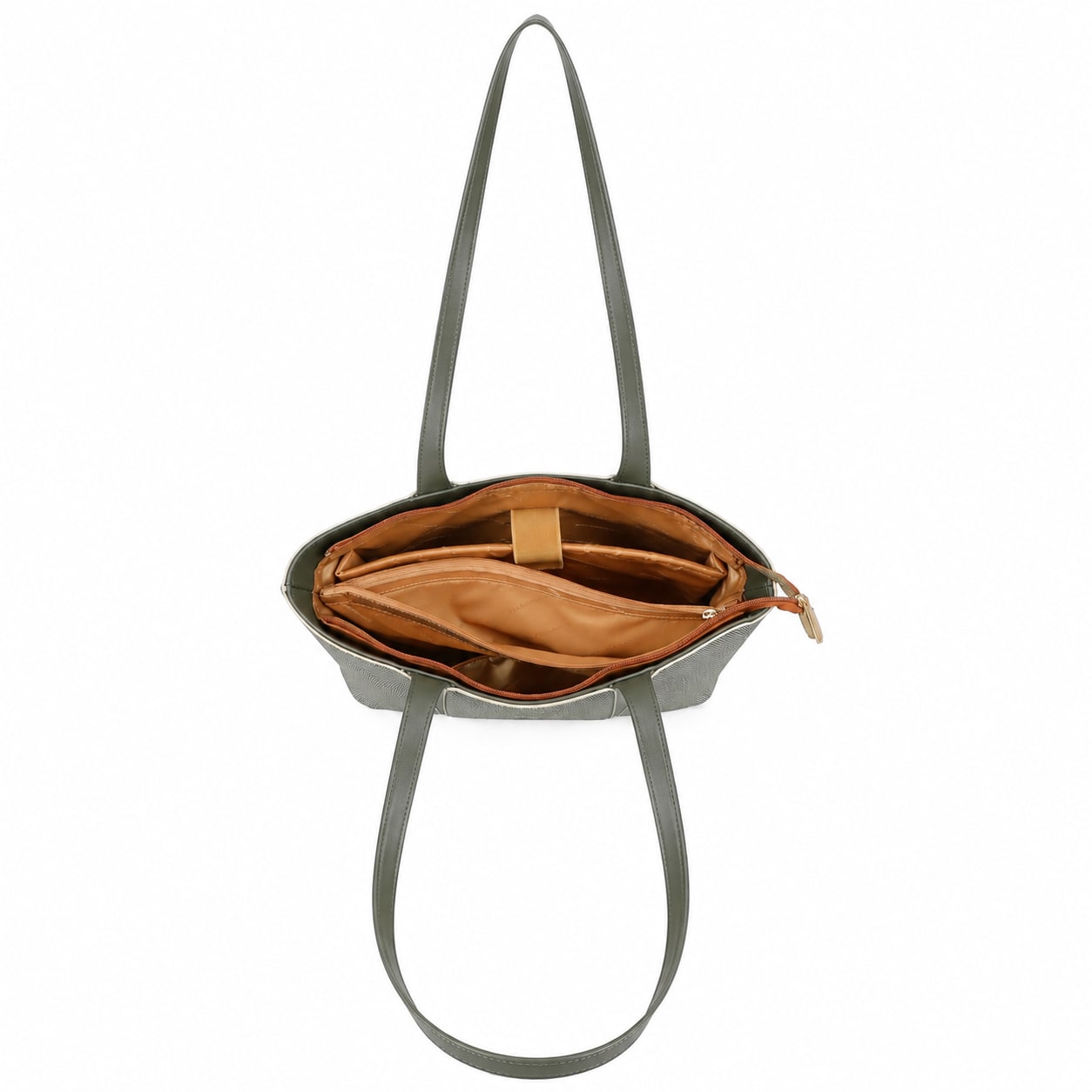 Capri Trapeze Tote Bag - Pale Olive view 4