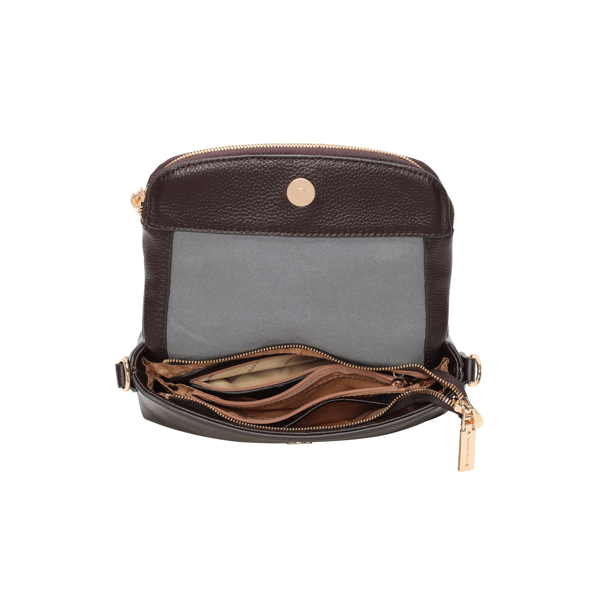Carla Leather Crossbody Bag - Coffee view 5