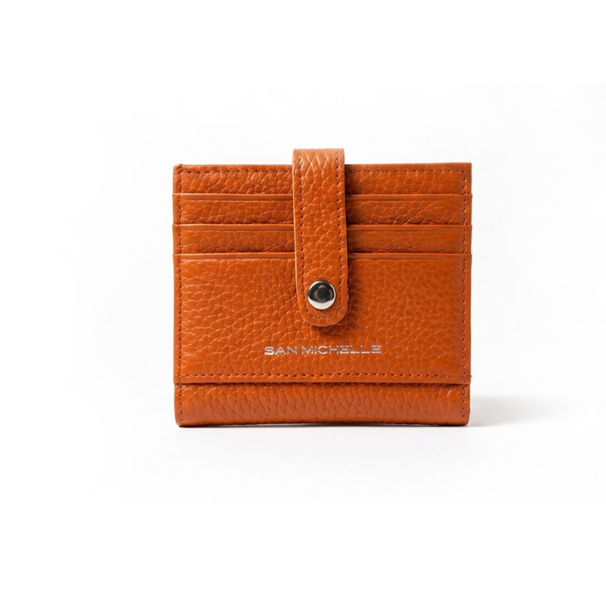 Charlie Leather Card Wallet - Burnt Orange