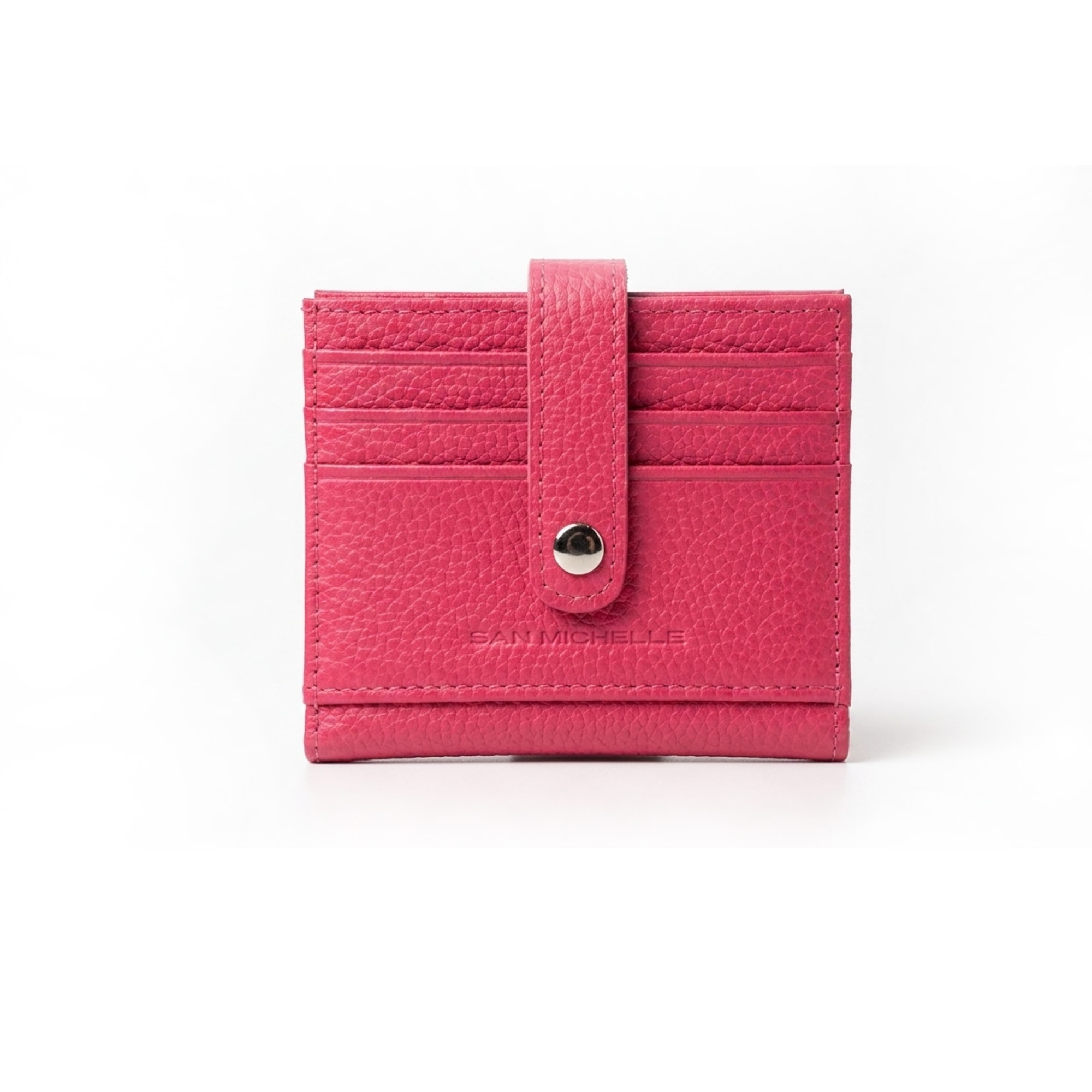 Charlie Leather Card Wallet - Hot Pink