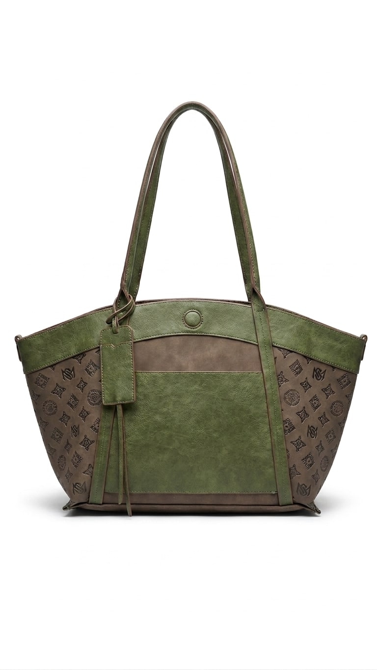 Chelsea Reversible Tote Bag - Olive Green view 3