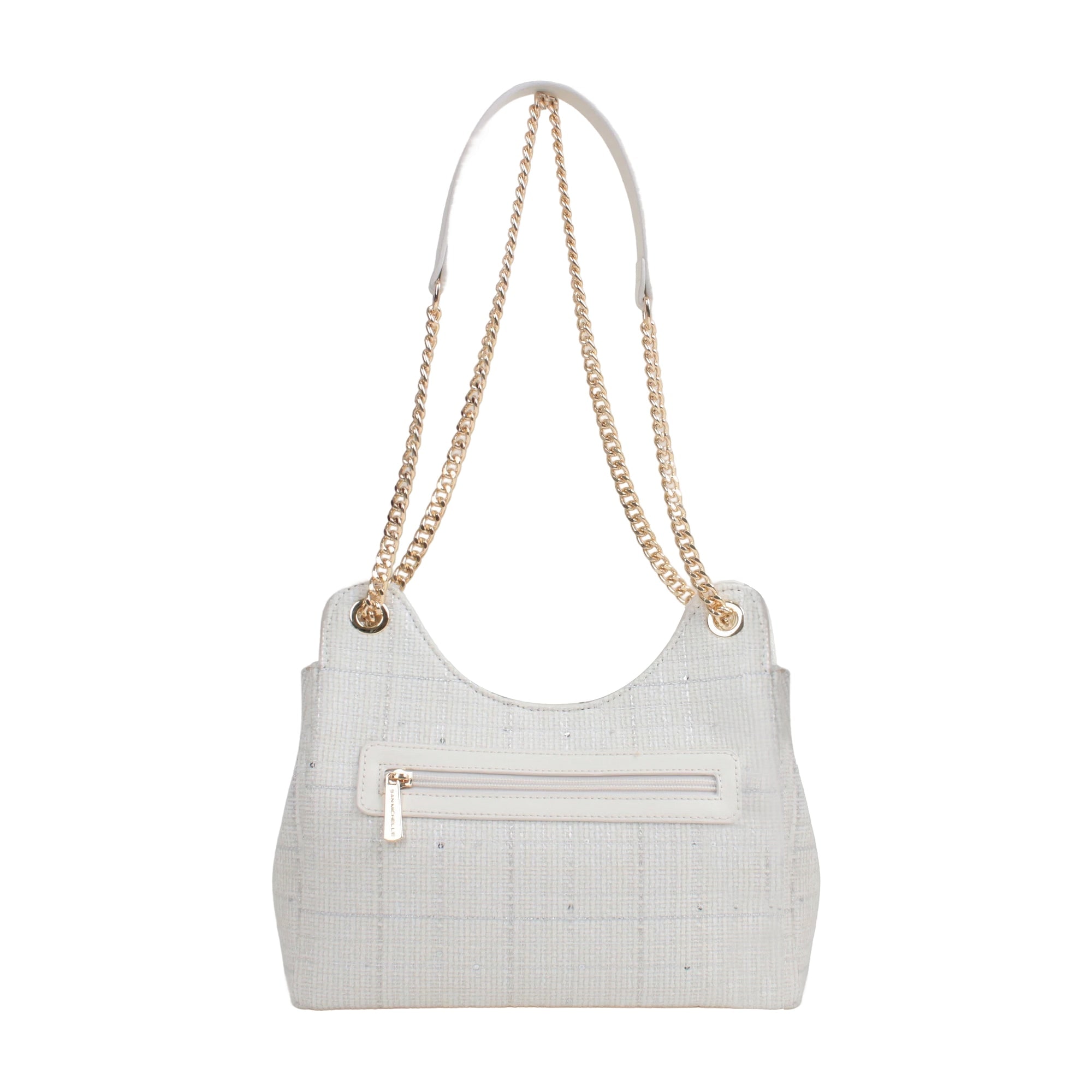 Claire Tweed Shoulder Bag - Beige view 3