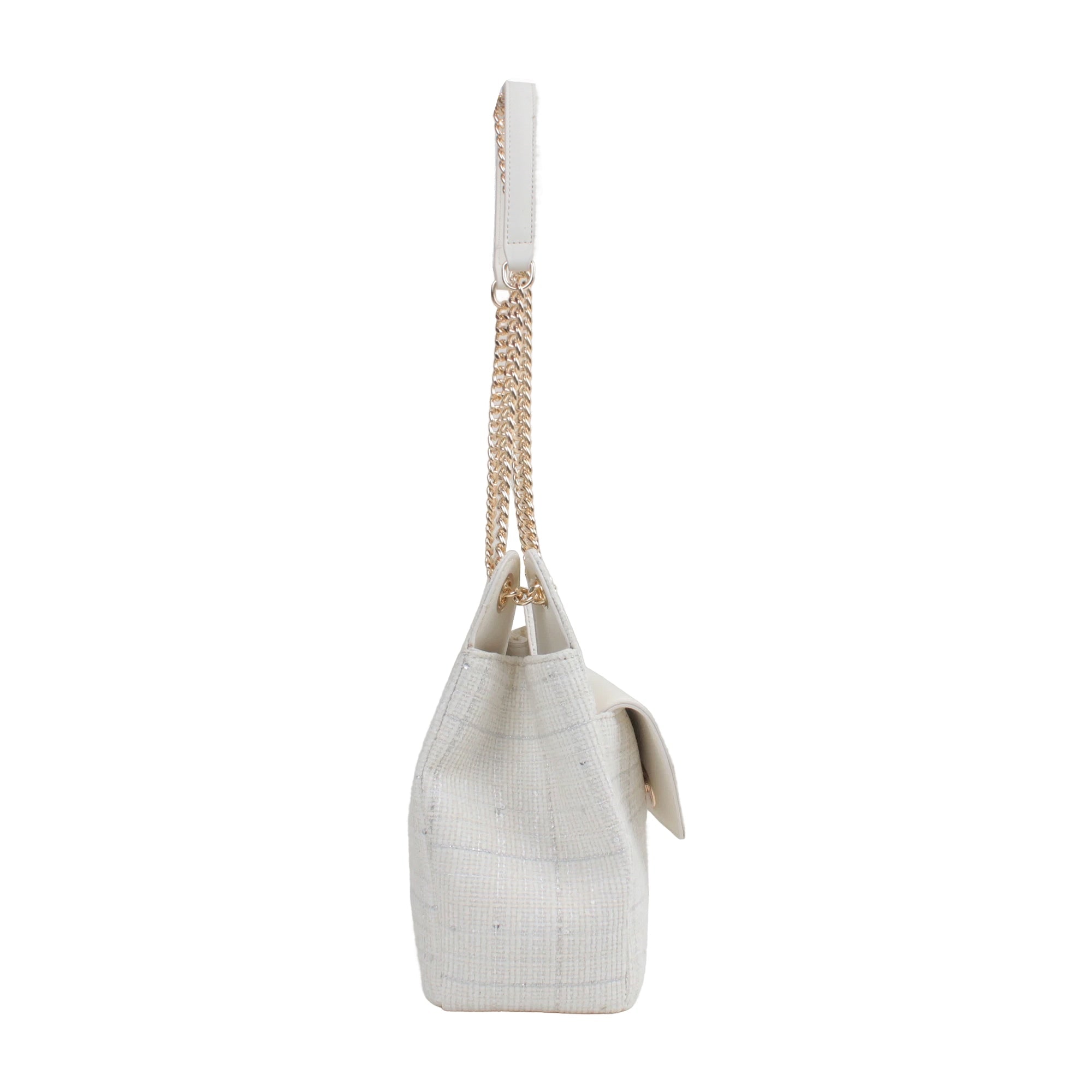 Claire Tweed Shoulder Bag - Beige view 4