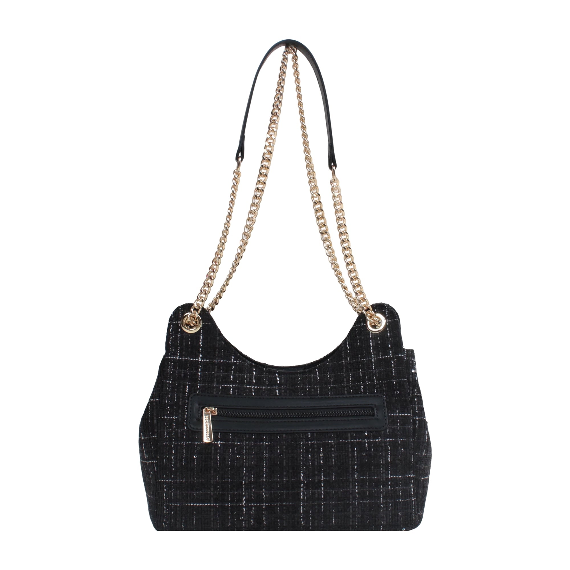 Claire Tweed Shoulder Bag - Black view 3