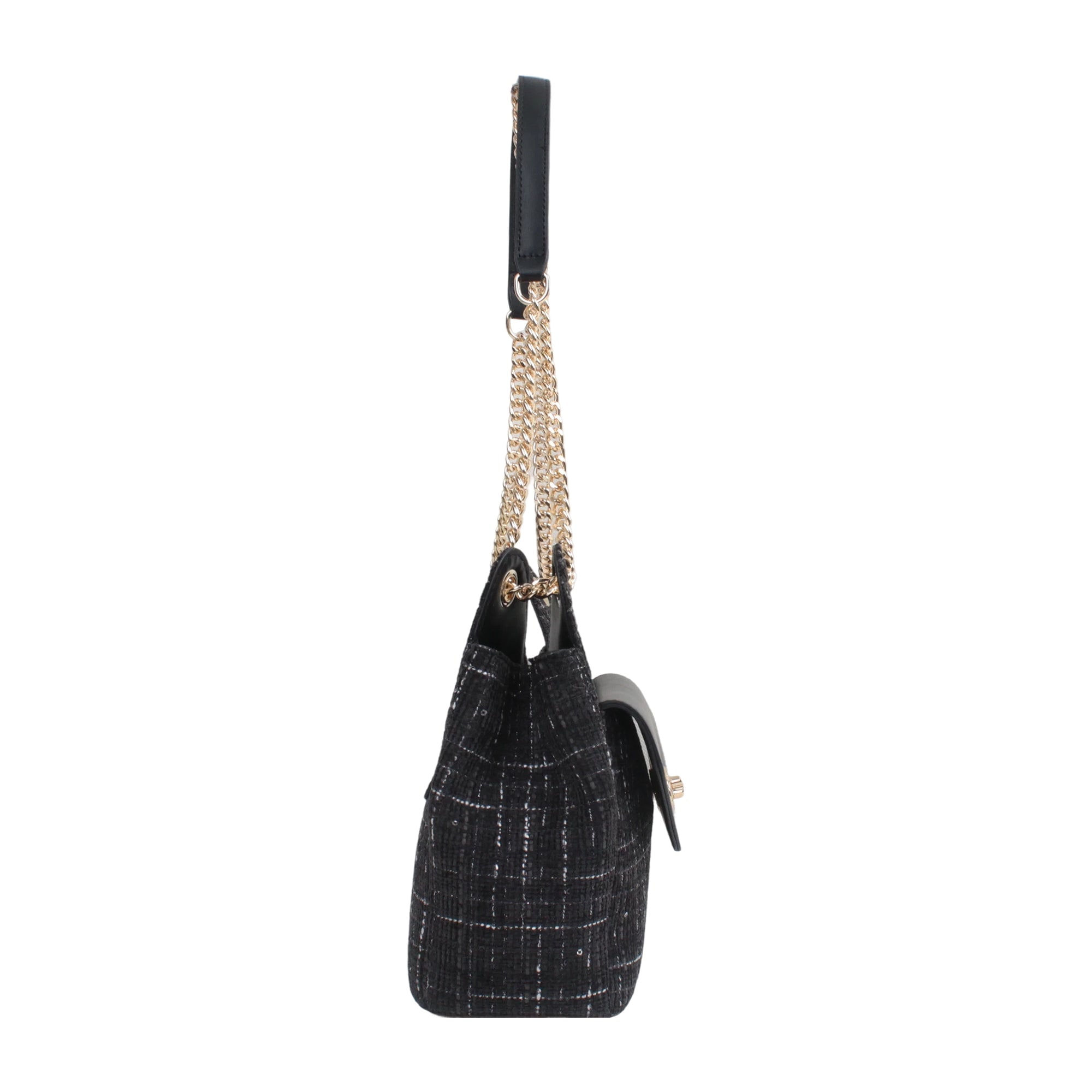 Claire Tweed Shoulder Bag - Black view 4