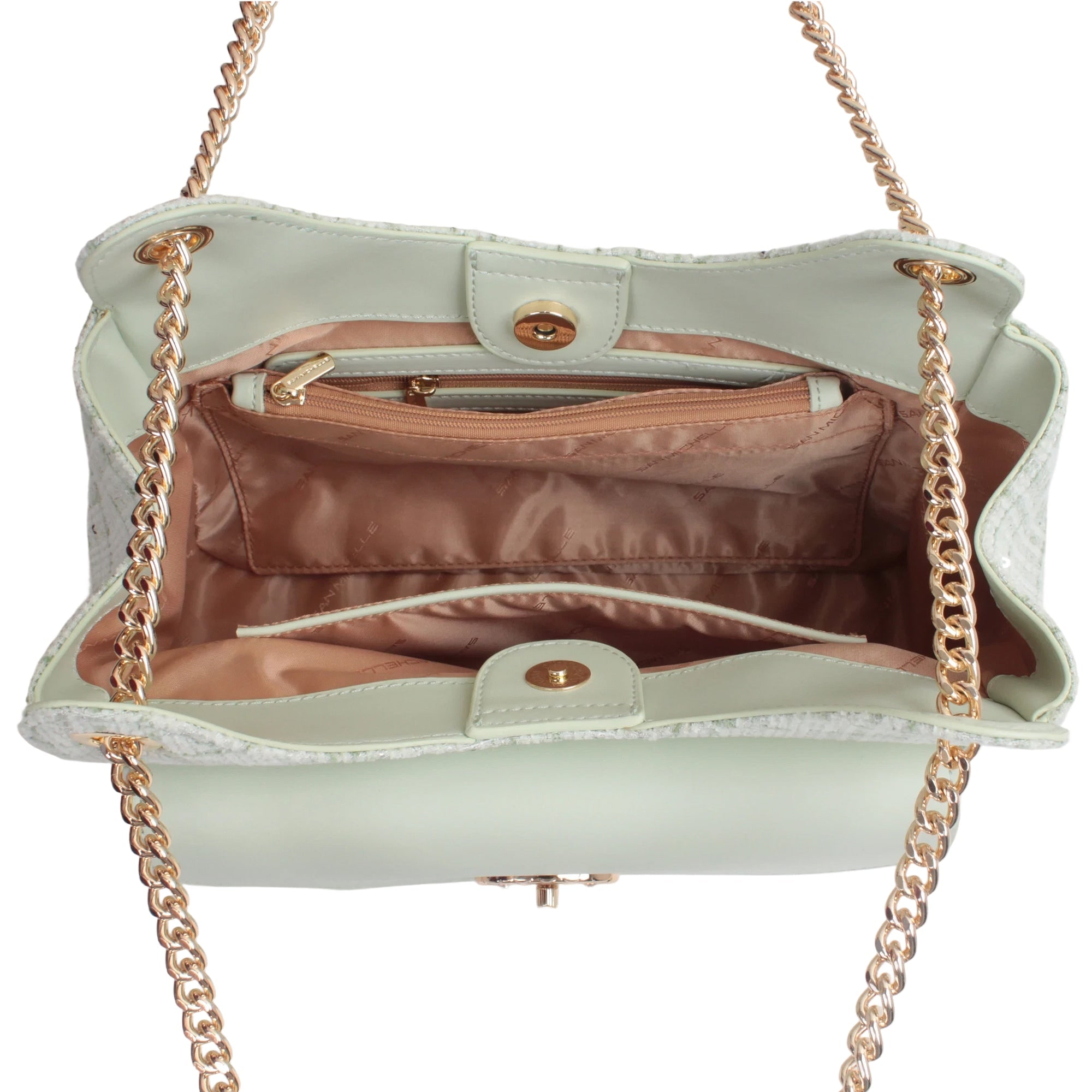 Claire Tweed Shoulder Bag - Green view 5